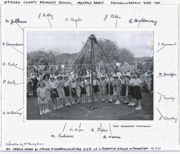 Otford County Primary School maypole dance 1951